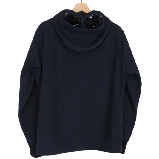 CP Company Navy Blue Full Zip Hooded Soft Shell Goggle Jacket