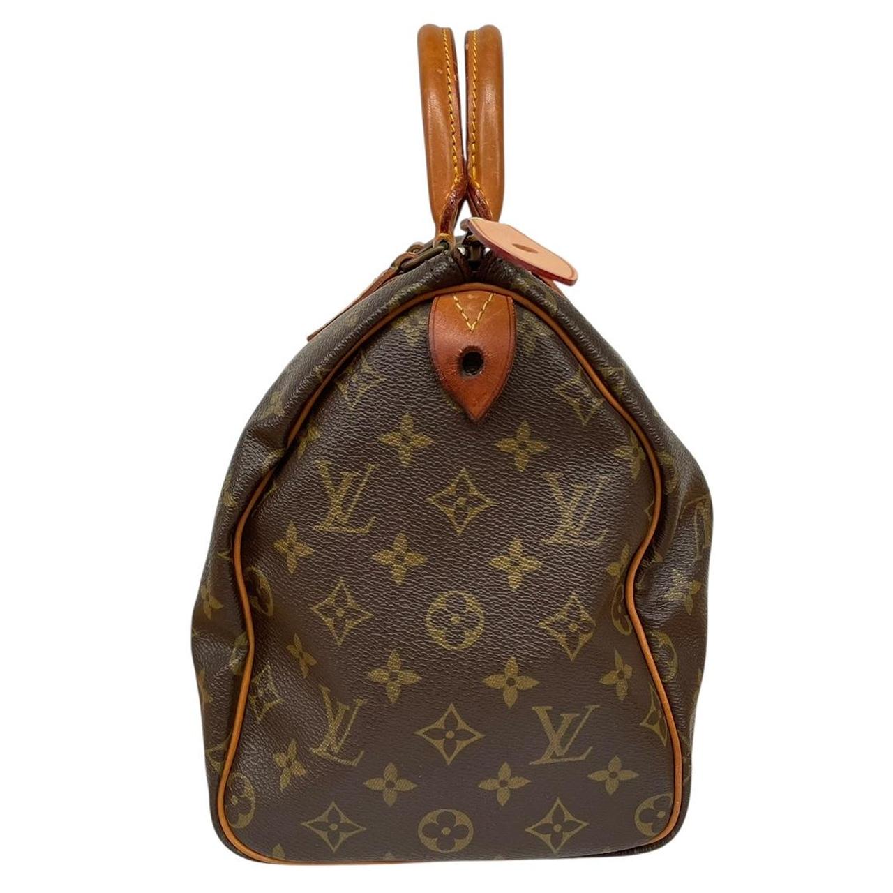 Vintage Louis Vuitton 1983 Speedy 30 Brown and Beige Monogram Coated Canvas Bag