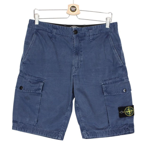 Stone Island SS 2019 Blue Bermuda Cotton Cargo Shorts