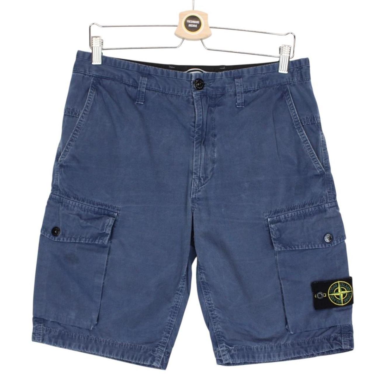 Stone Island SS 2019 Blue Bermuda Cotton Cargo Shorts