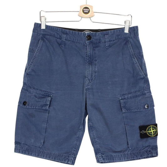 Stone Island SS 2019 Blue Bermuda Cotton Cargo Shorts
