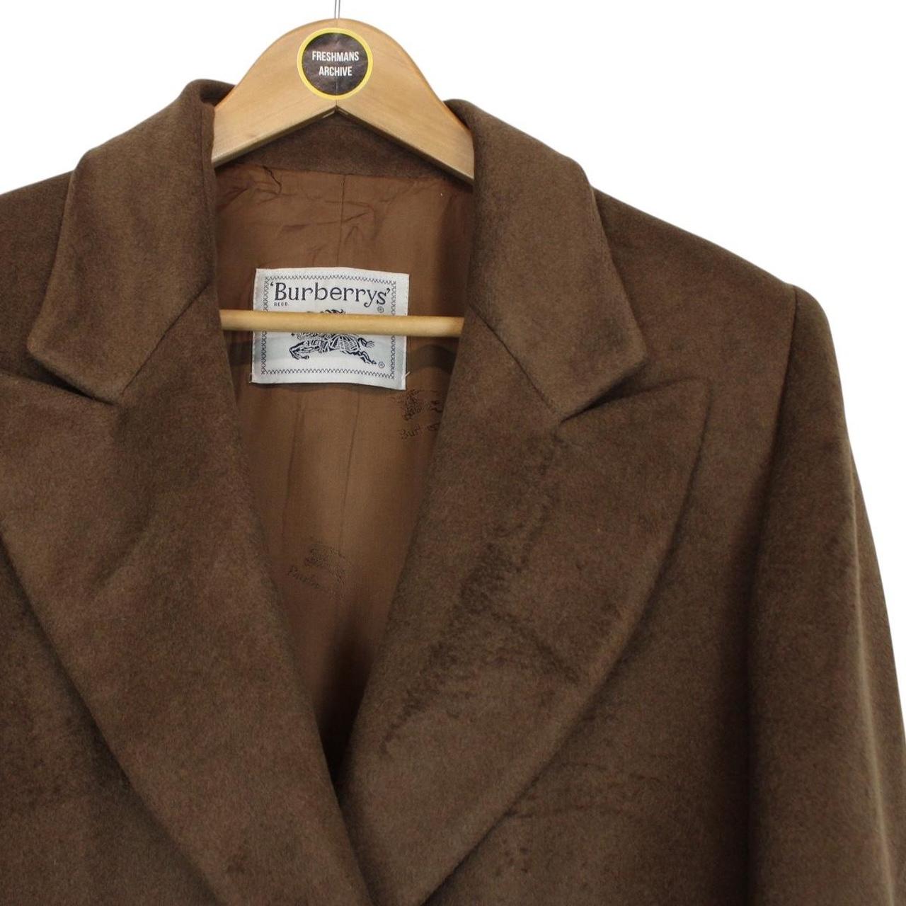 Vintage 90s Burberry Brown Cashmere Wool Blend Coat