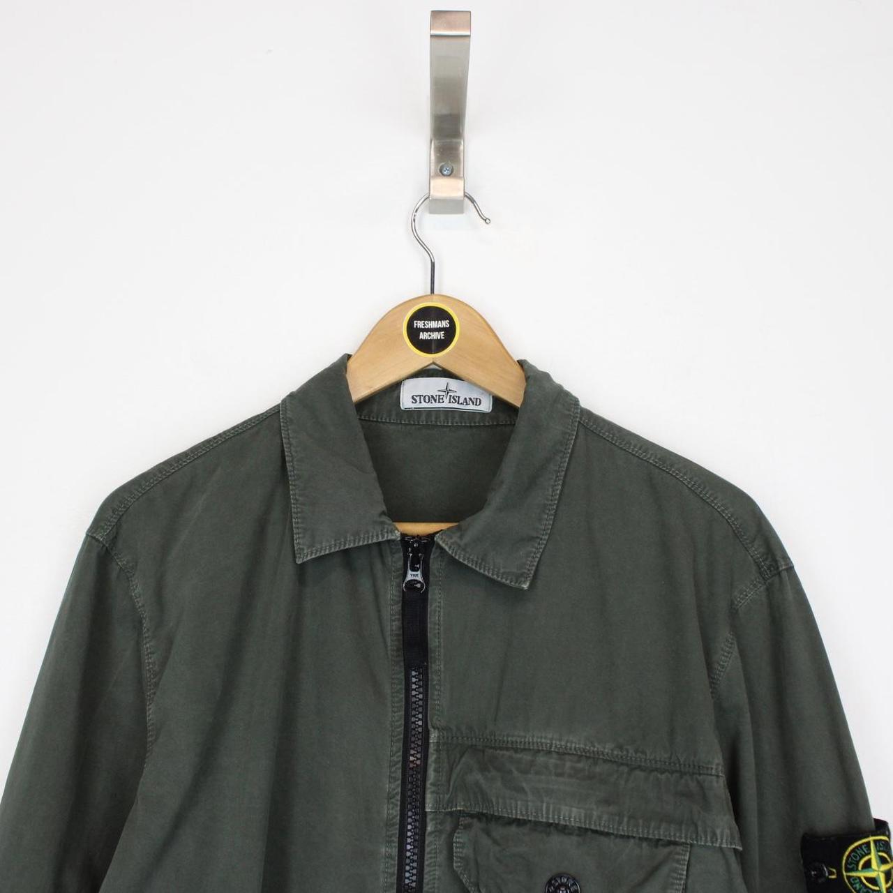 Stone Island AW 2020 Dark Green Full Zip Cotton Overshirt Jacket
