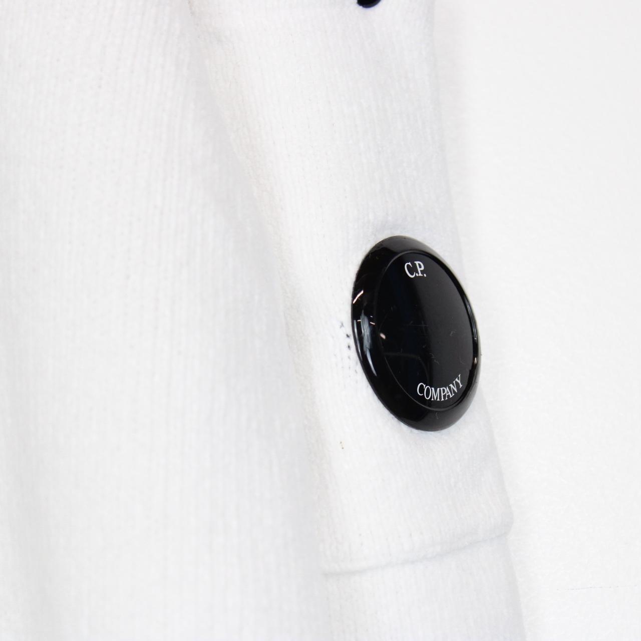 CP Company White Chenille Cotton Knit Sweatshirt Jumper