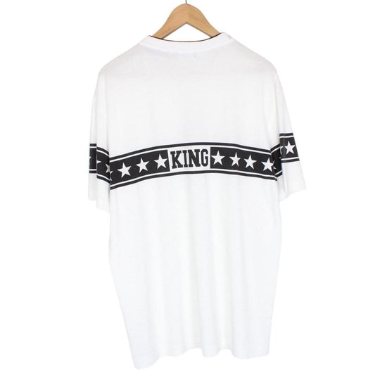 Dolce and Gabbana White and Black Star Print Short Sleeve Cotton T-Shirt
