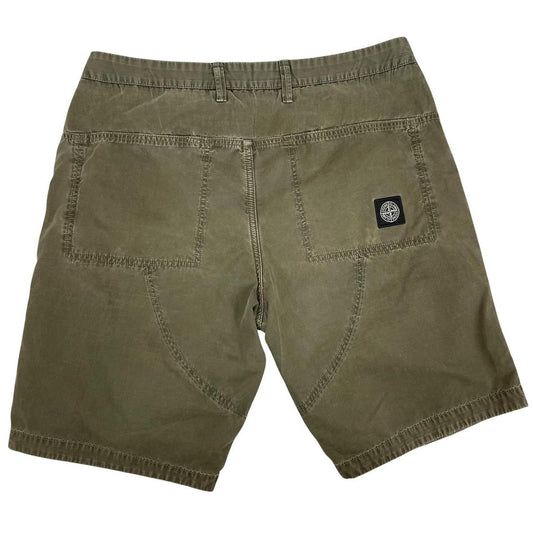 Stone Island SS 2018 Khaki Green Cotton Cargo Shorts