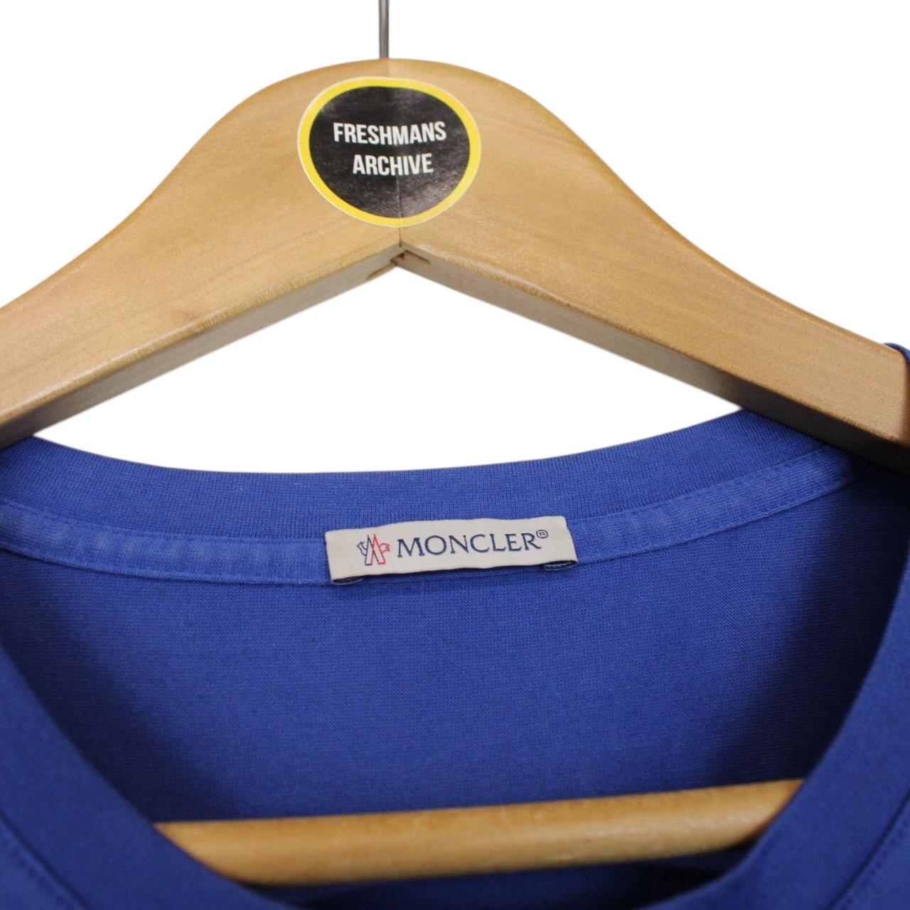 Moncler Maglia Blue Double Logo Short Sleeve T-Shirt