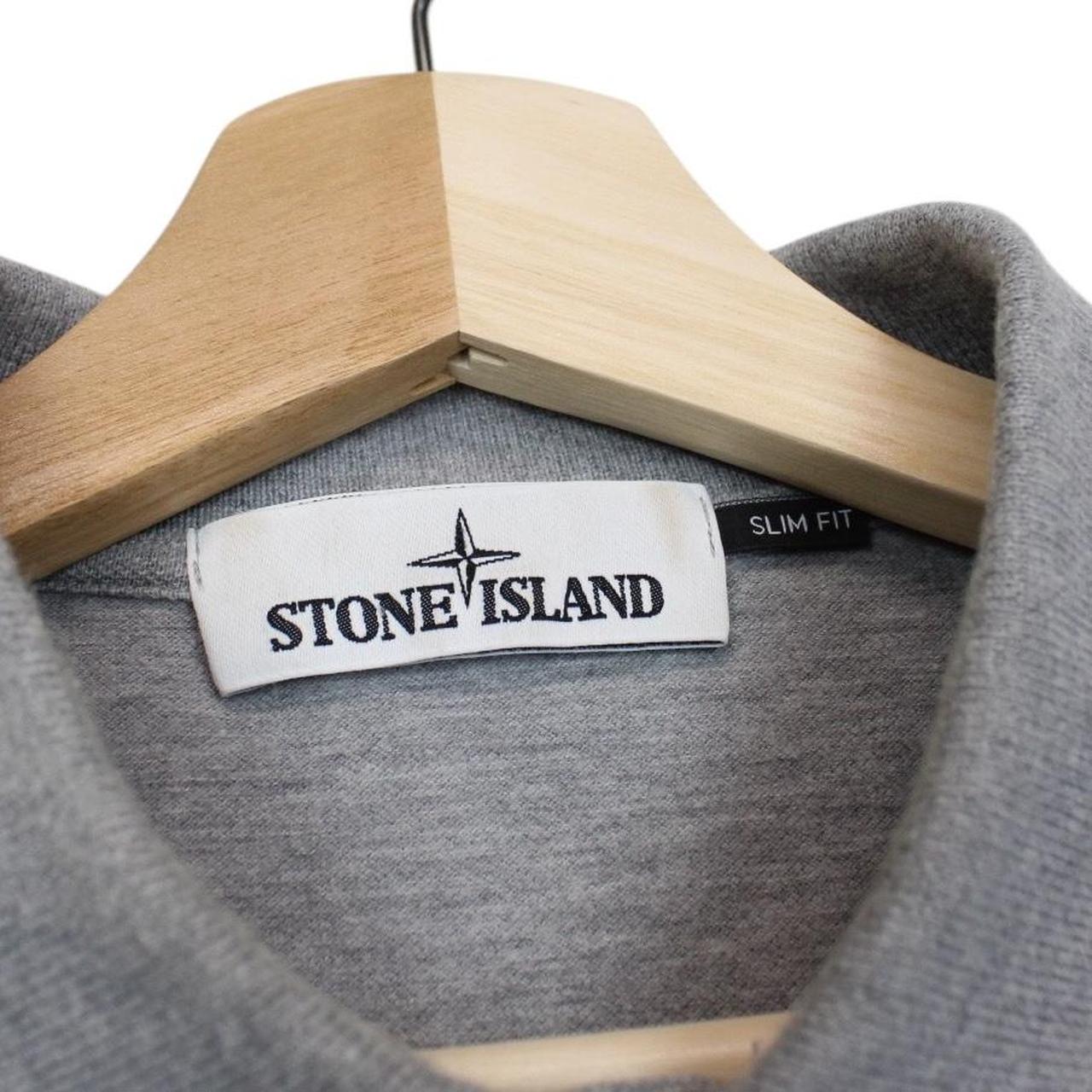 Stone Island Grey Short Sleeve Compass Cotton Polo Shirt