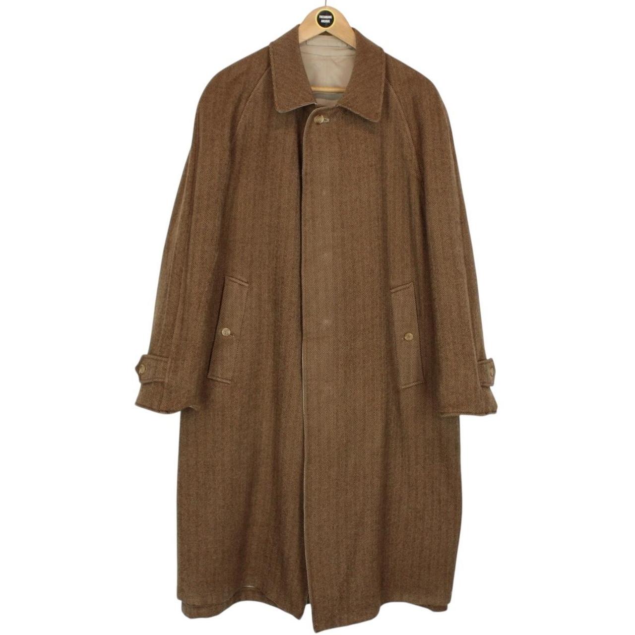Vintage 90s Burberry Tan and Brown Cotton and Wool Reversible Trench Coat