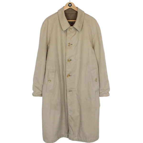 Vintage 90s Burberry Tan and Brown Single Breasted Reversible Trench Coat