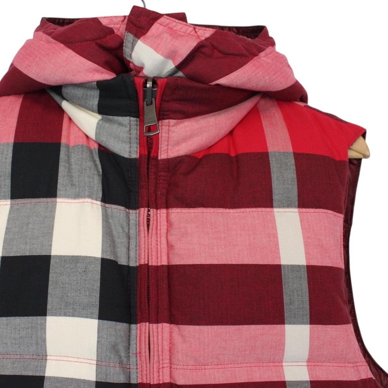 Burberry Brit Red Nova Check Nylon/Cotton Reversible Down Gilet / Bodywarmer