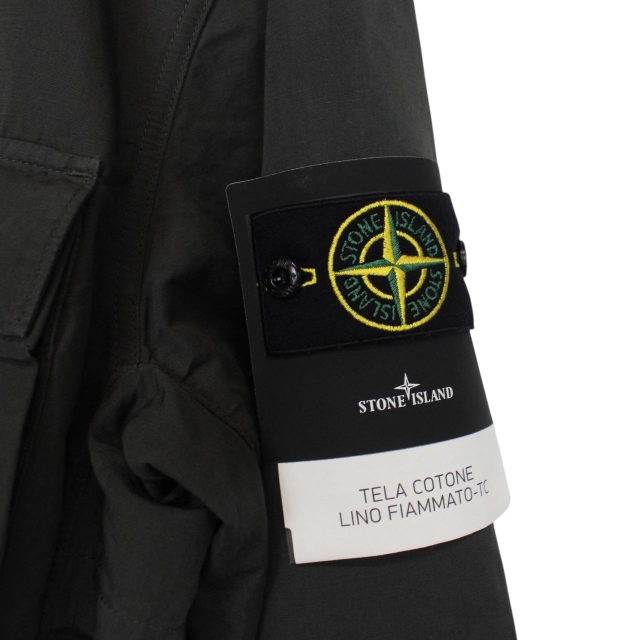 Stone Island SS 2022 Grey Tela Cotone Lino Fiammato-TC Jacket