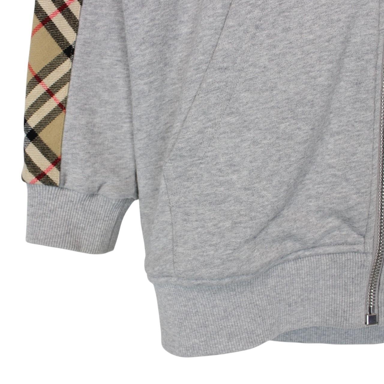 Burberry ‘Kurke’ Grey and Tan Nova Check Cotton Full Zip Hoodie Jumper