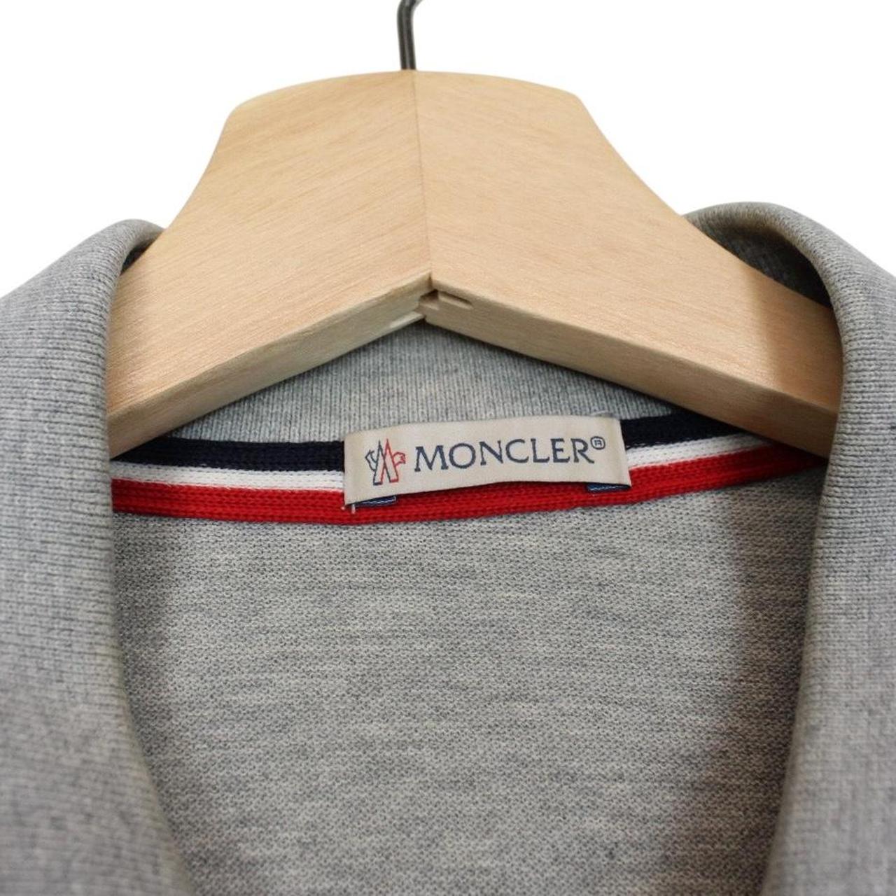 Moncler Maglia Manica Lunga Grey Long Sleeve Cotton Polo Shirt