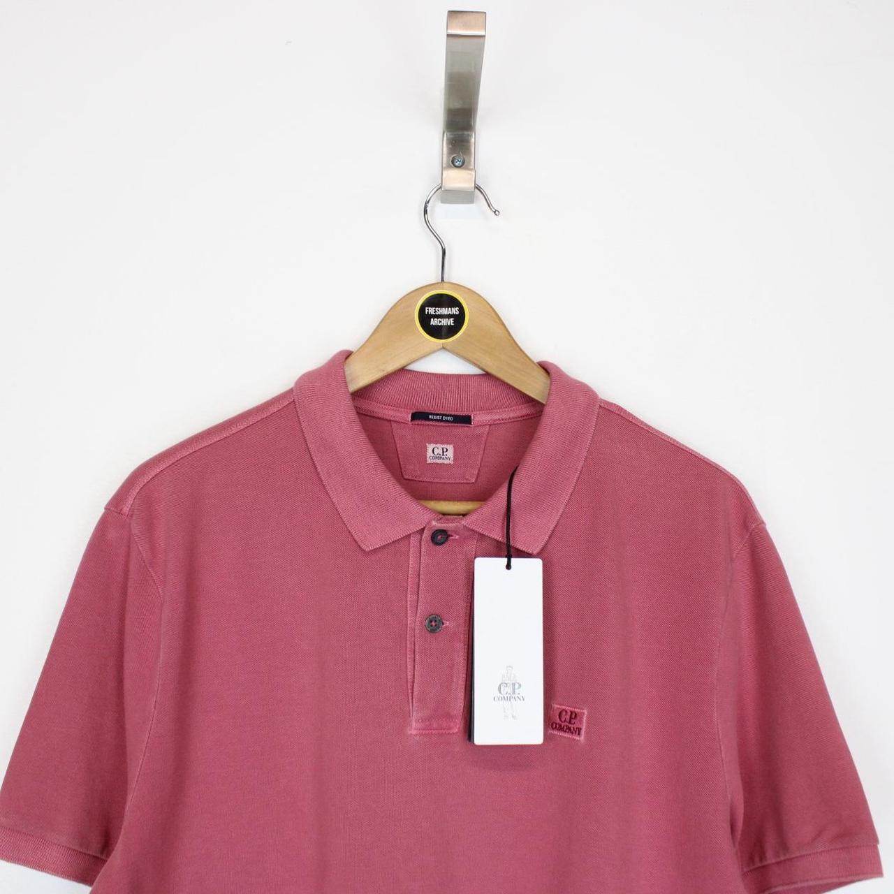 CP Company Red Bud Short Sleeve Resist Dyed Tacting Piquet Polo Shirt