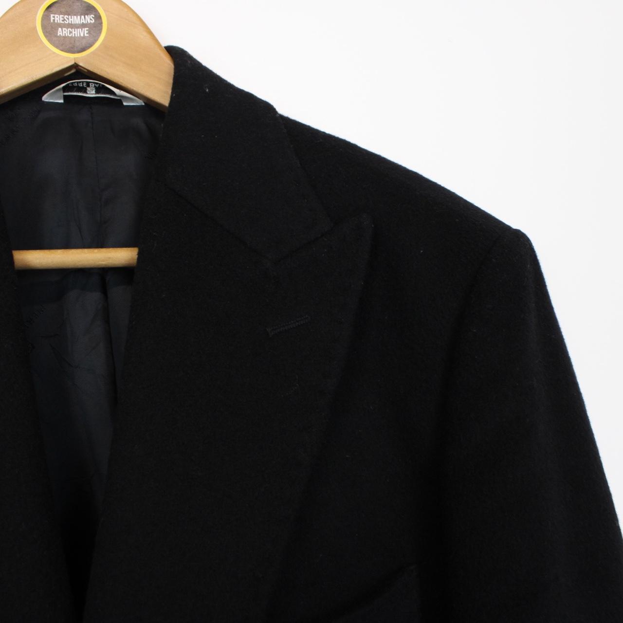 Pierre Balmain Paris Black Cashmere Wool Blend Coat