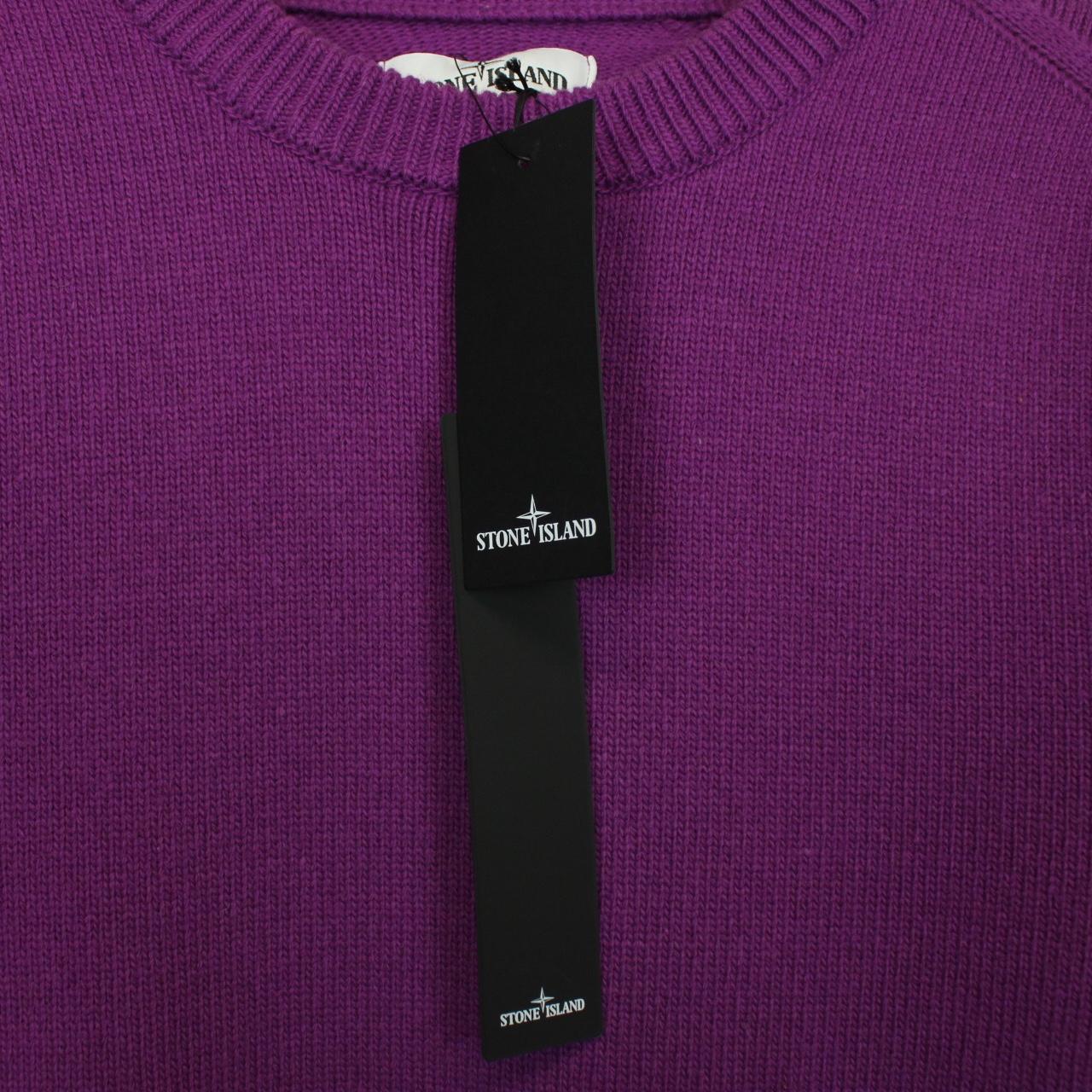Stone Island AW 2021 Magenta Purple Wool Knit Jumper