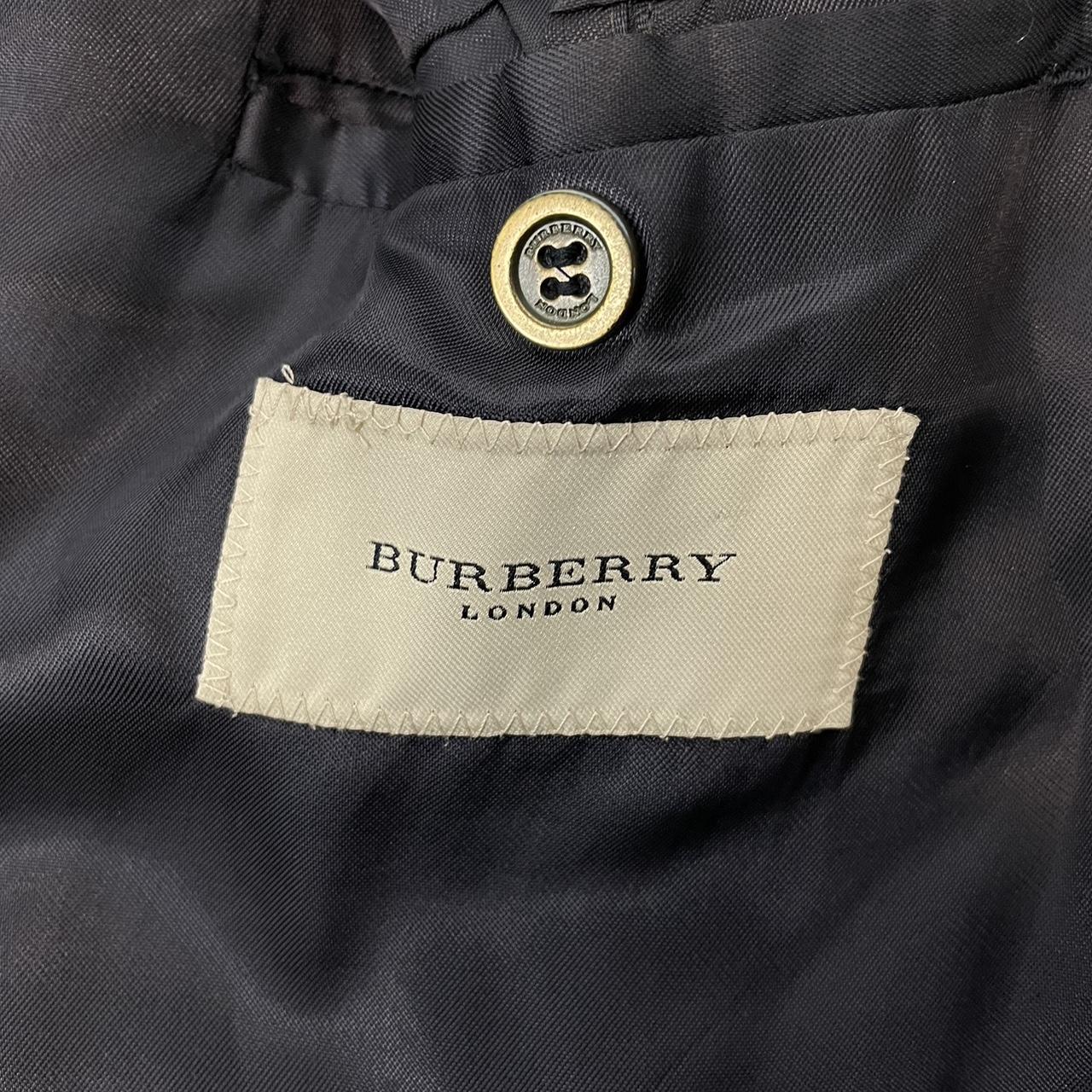 Burberry London Navy Blue Virgin Wool Overcoat