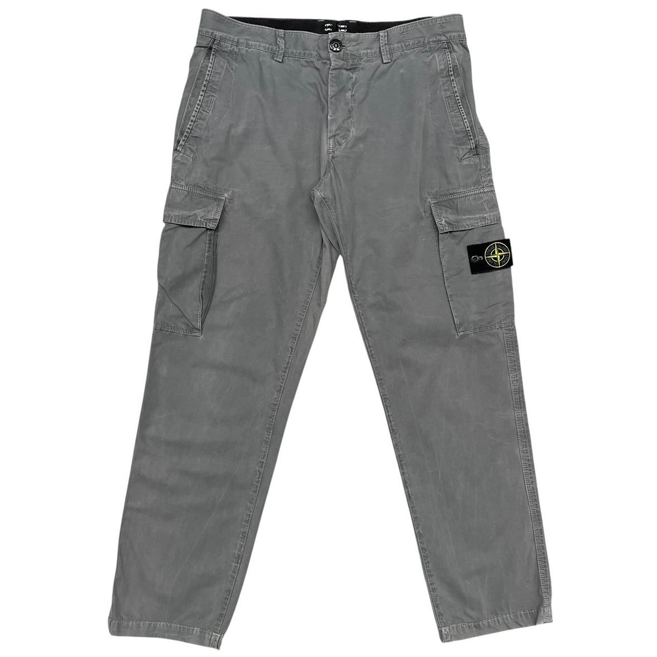 Stone Island Grey Slim Fit Cargo Trousers