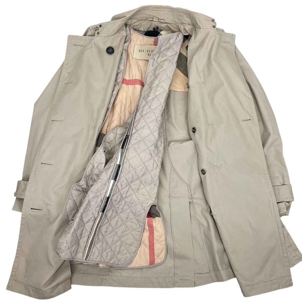 Burberry Brit Beige Nova Check Double Breasted Belted Trench Coat