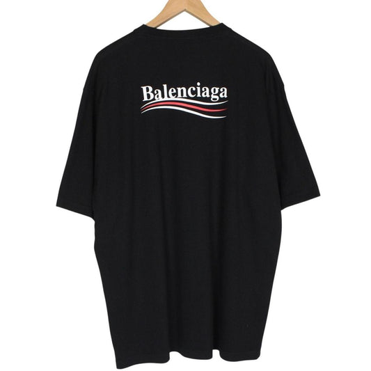 Balenciaga Black Political Campaign Logo Short Sleeve Cotton T-Shirt