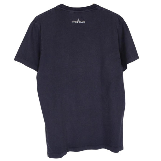 Stone Island AW 2016 Navy Blue Short Sleeve Cotton Logo Print T-Shirt