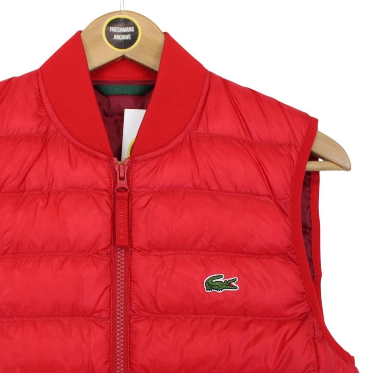 Lacoste Red Full Zip Quilted Gilet / Bodywarmer