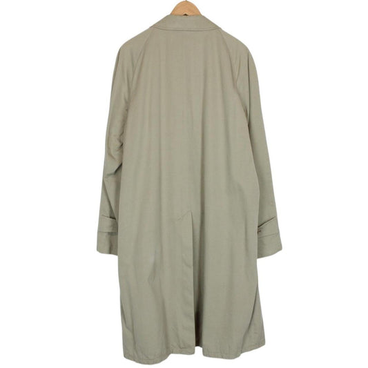 Vintage 80s Aquascutum Aqua 5 Khaki Green Rainproof Trench Coat