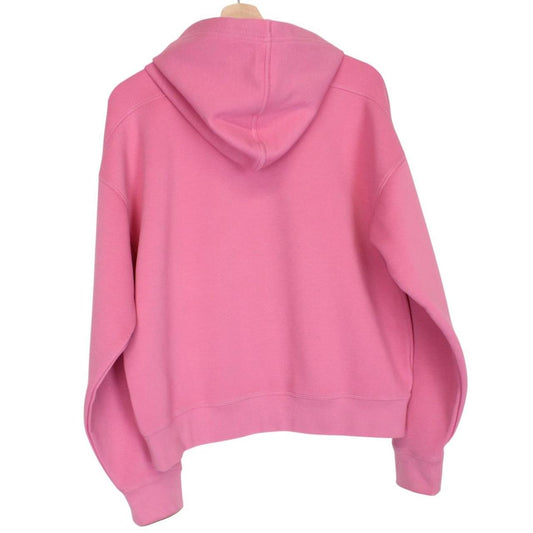 Lacoste pink full zip hoodie cotton with embroidered crocodile logo.