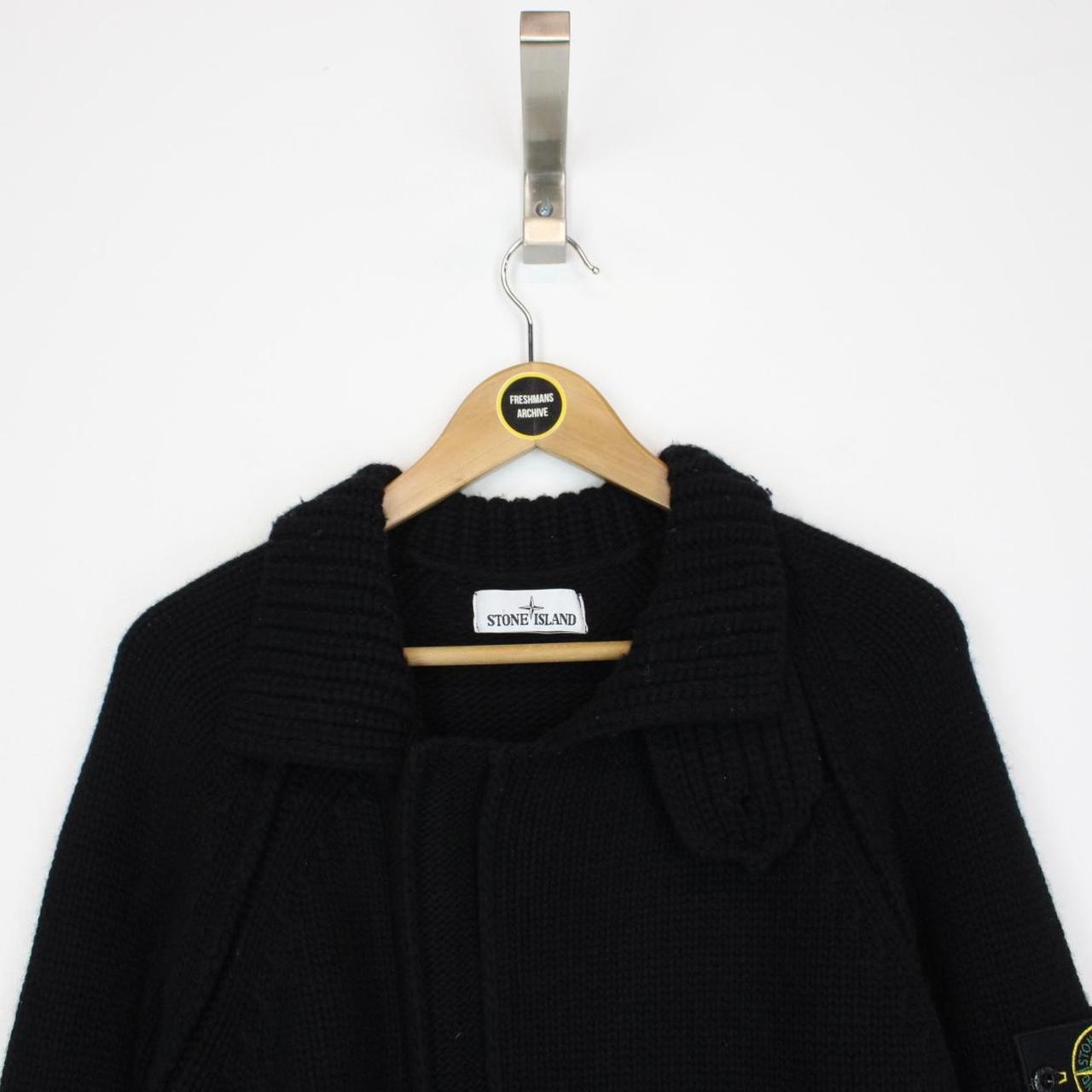 Stone Island AW 2018 Black Lana Wool Knit Full Zip Cardigan Jacket