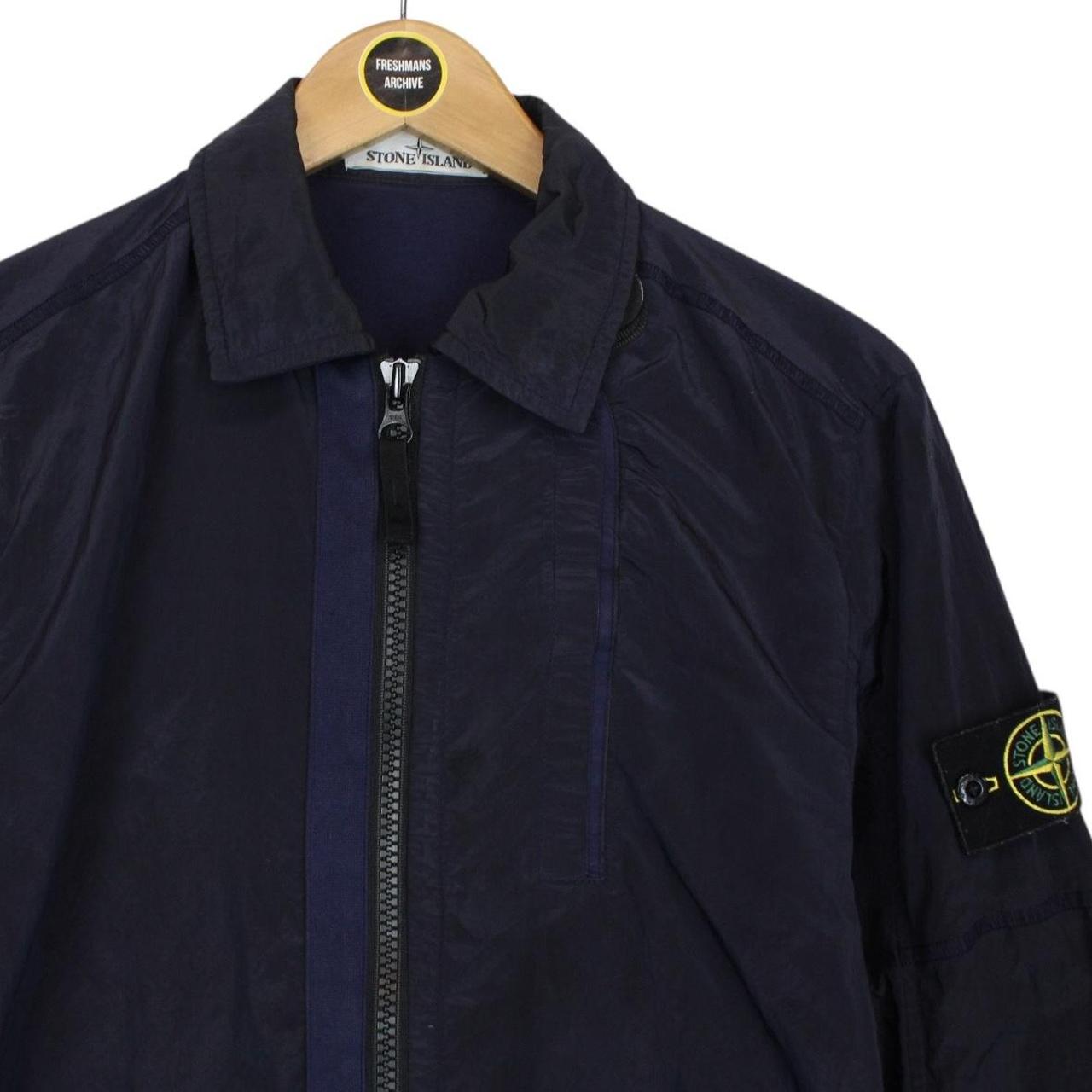Stone Island AW 2018 Navy Blue Full Zip Nylon Metal Overshirt Jacket