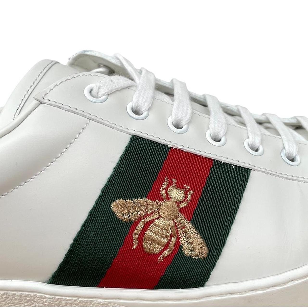 Gucci White Ace Bee Embroidery Trainers