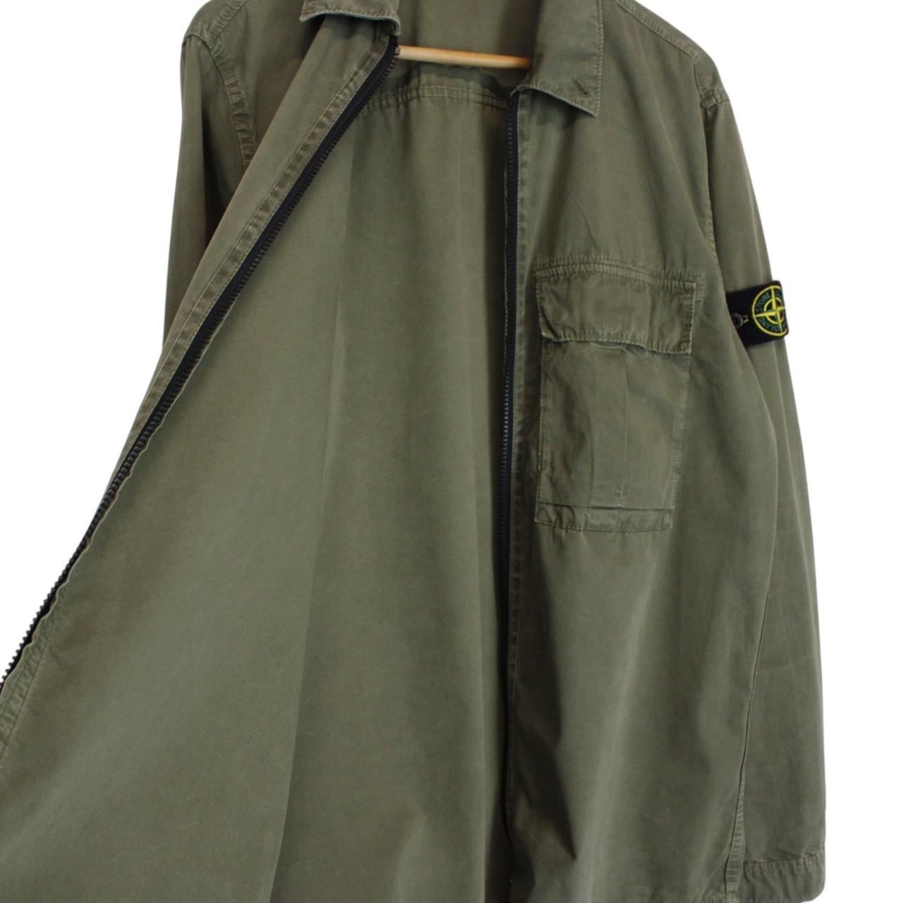 Stone Island AW 2019 Green Full Zip Cotton Overshirt Jacket