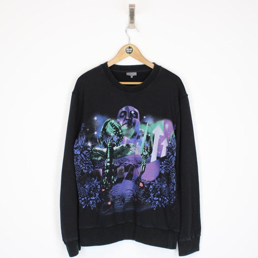 Lanvin Black and Multicoloured Planet Scene Print Sweatshirt Jumper