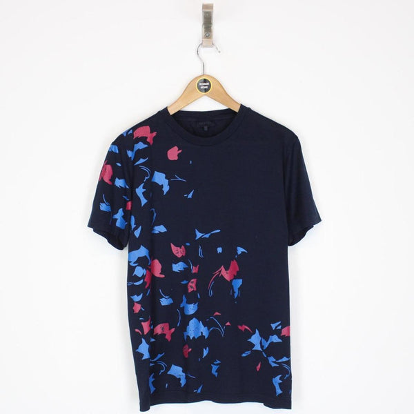 Lanvin Navy Blue Floral Print Short Sleeve T-Shirt