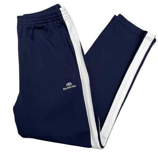 Balenciaga Navy Blue and White Tracksuit Bottoms / Joggers