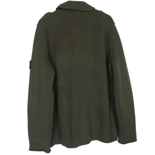 Stone Island AW 2009 Green Heavy Wool Knit Military Style Jumper