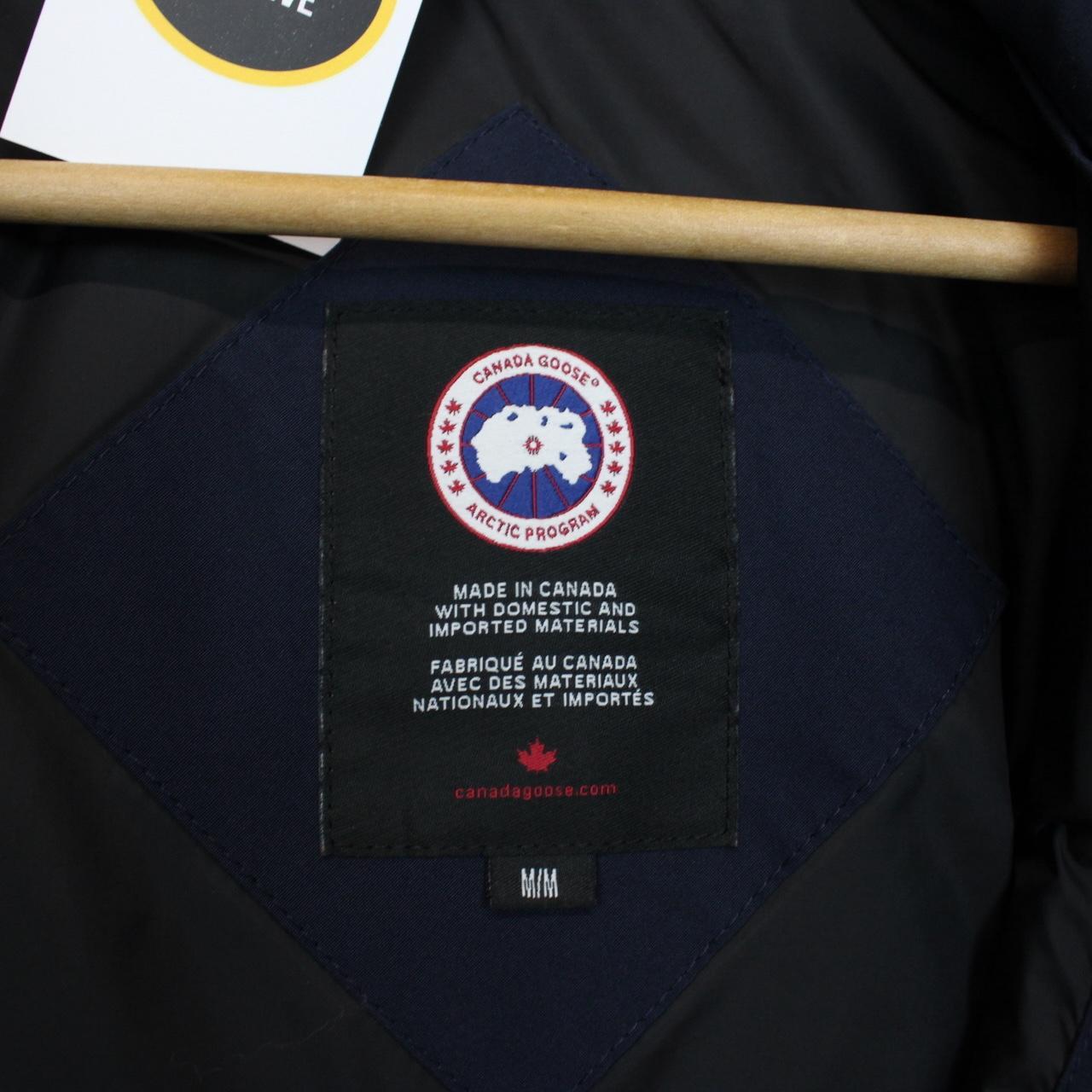 Canada Goose Navy Blue Bromley Bomber Down Jacket with Fur Trim
