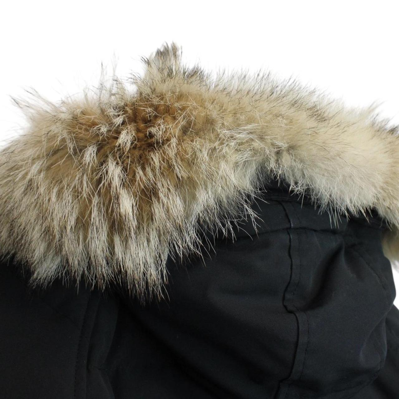 Canada Goose Black Savona Bomber Down Jacket with Fur Trim