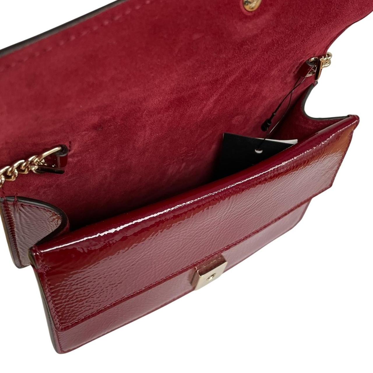Gucci Mini Dionysus Burgundy Textured Patent Leather Shoulder Bag