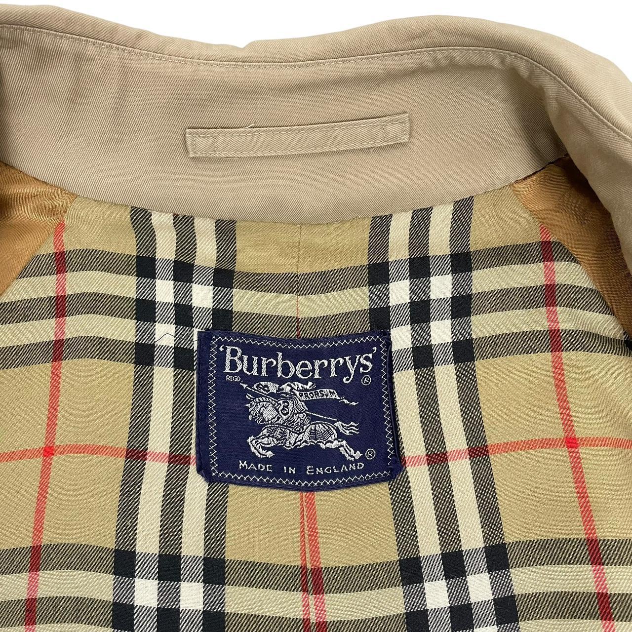 Vintage 90s Burberry Tan Brown Nova Check Double Breasted Belted Trench Coat