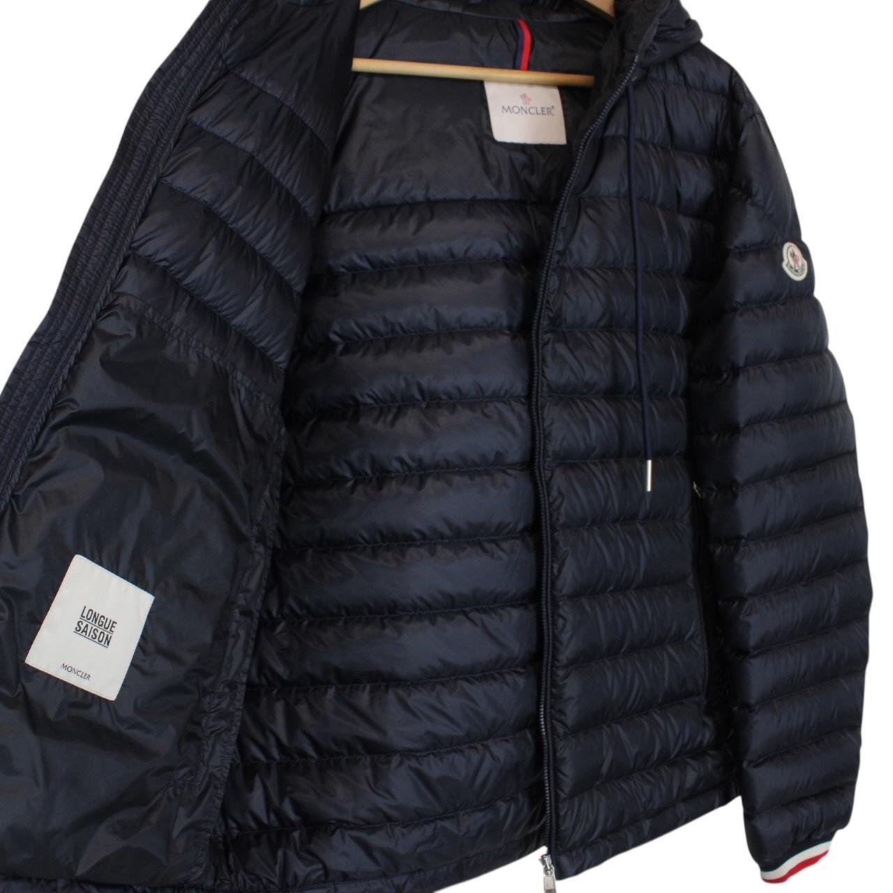 Moncler Giroux Navy Blue Longue Saison Hooded Down Jacket