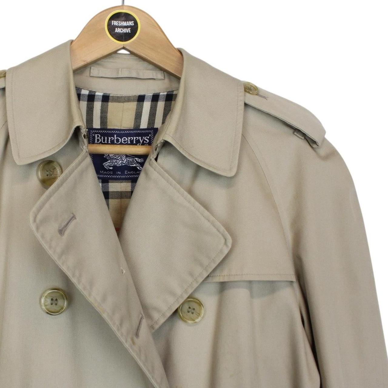 Vintage 90s Burberry Beige Double Breasted Belted Trench Coat