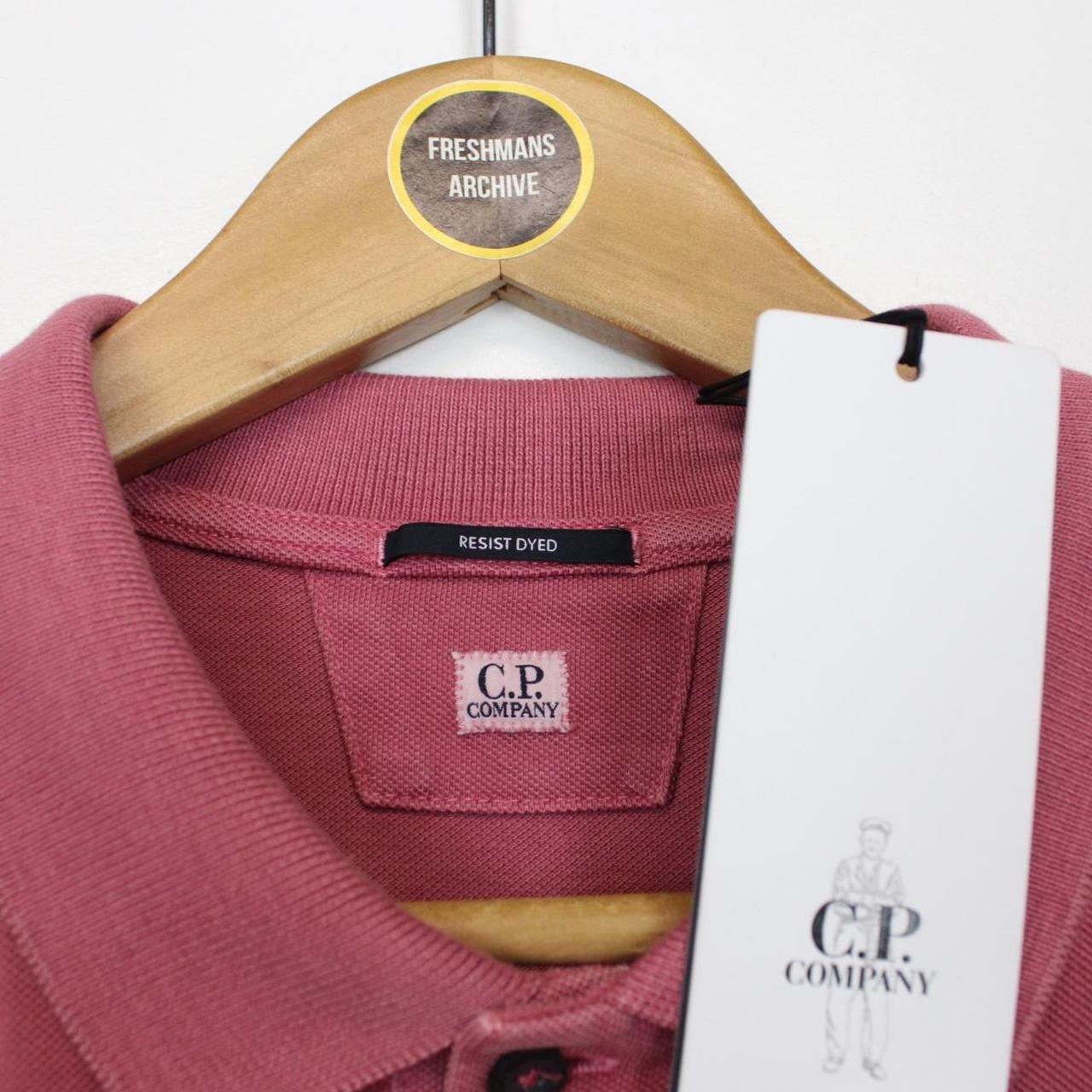 CP Company Red Bud Short Sleeve Resist Dyed Tacting Piquet Polo Shirt