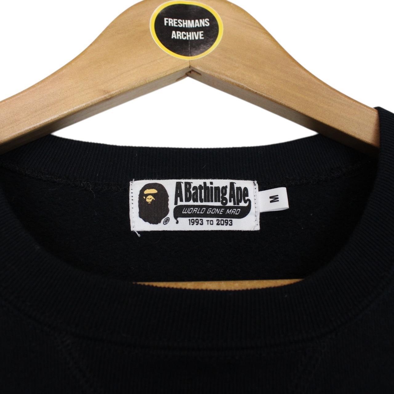 Bape Black and White Crew Neck Logo Print Sweatshirt Jumper