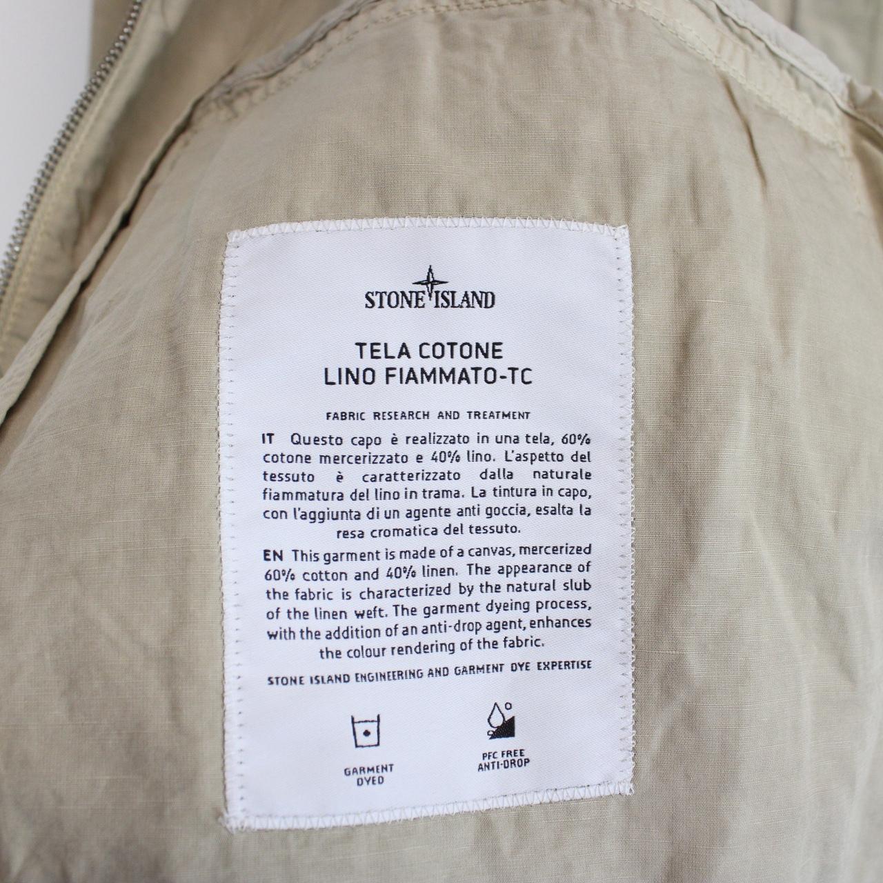 Stone Island SS 2022 Beige Tela Cotone Lino Fiammato-TC Jacket