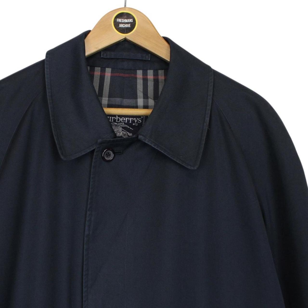 Vintage 90s Burberry Navy Blue Single Breasted Trench Coat