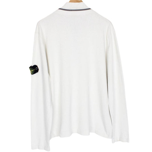 Vintage Stone Island SS 2007 White Cotton Knit 1/4 Zip Jumper