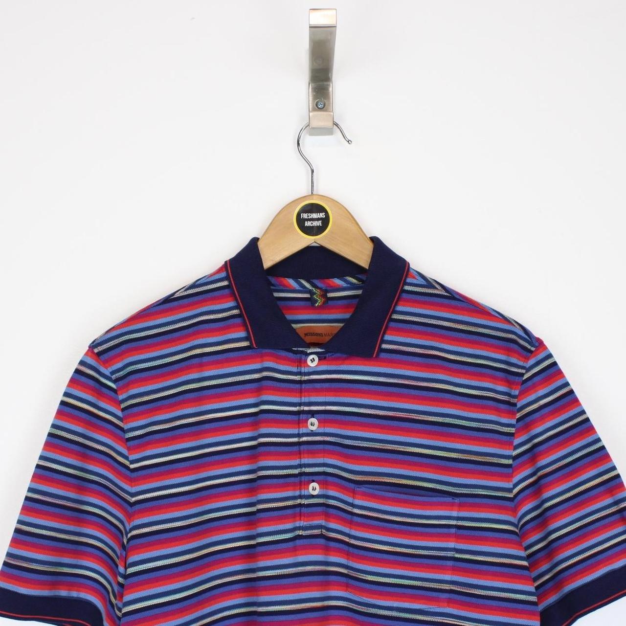 Missoni Multicoloured Striped Short Sleeve Cotton Polo Shirt