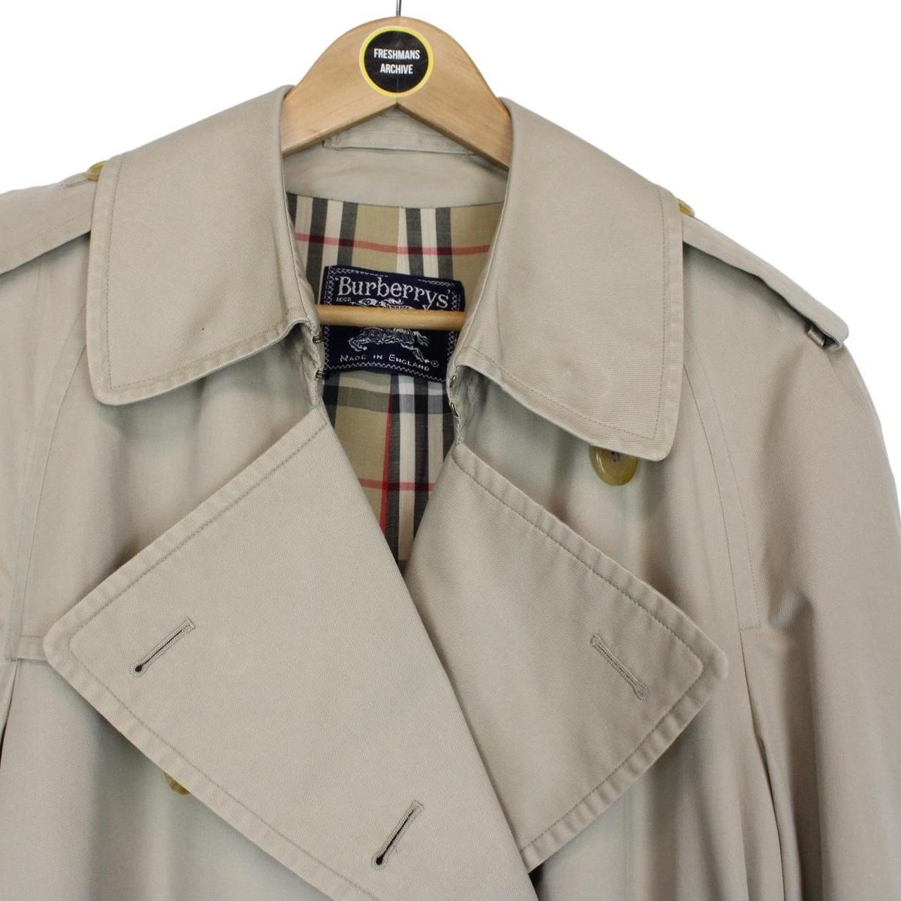 Vintage 90s Burberry Beige Double Breasted Belted Trench Coat